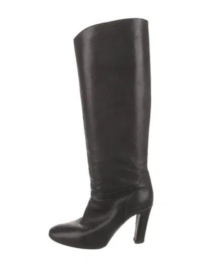 Pre-owned Valentino Garavani Rockstud Accents Leather Boots In Black