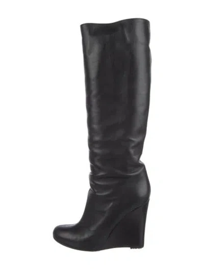 Pre-owned Valentino Garavani Rockstud Accents Leather Boots In Black