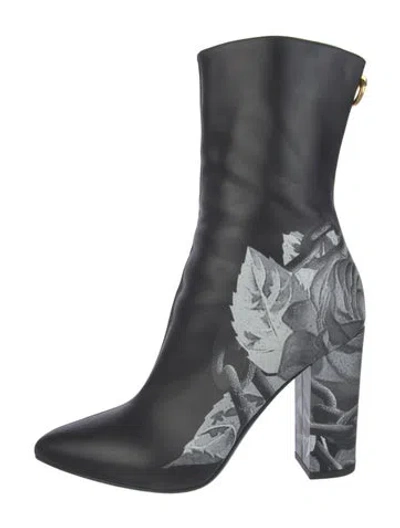 Pre-owned Valentino Garavani Rockstud Accents Leather Boots In Black