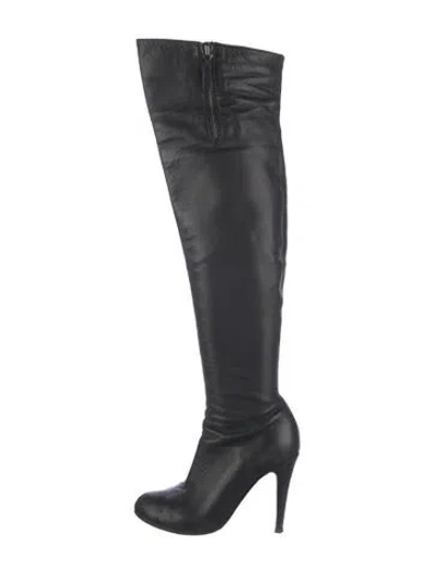 Pre-owned Valentino Garavani Rockstud Accents Leather Boots In Black