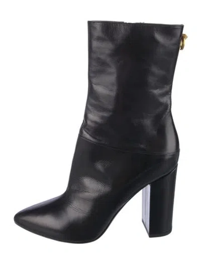 Pre-owned Valentino Garavani Rockstud Accents Leather Boots In Black