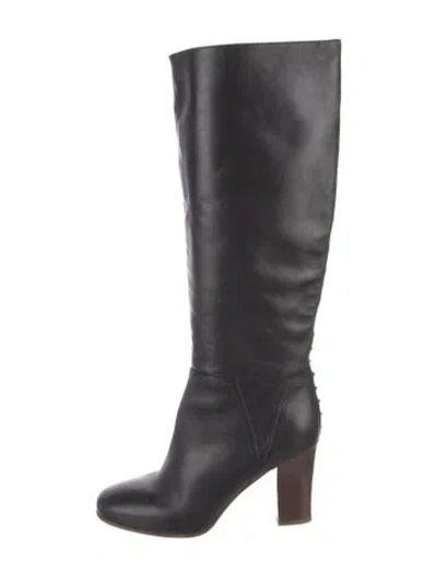 Pre-owned Valentino Garavani Rockstud Accents Leather Boots In Black