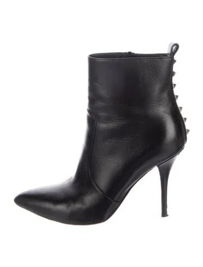Pre-owned Valentino Garavani Rockstud Accents Leather Boots In Black
