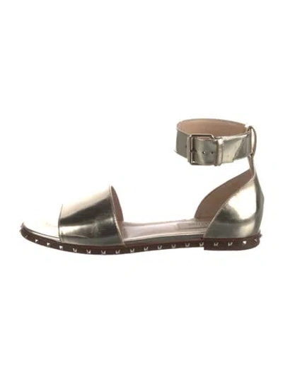 Pre-owned Valentino Garavani Rockstud Accents Leather D'orsay Flats