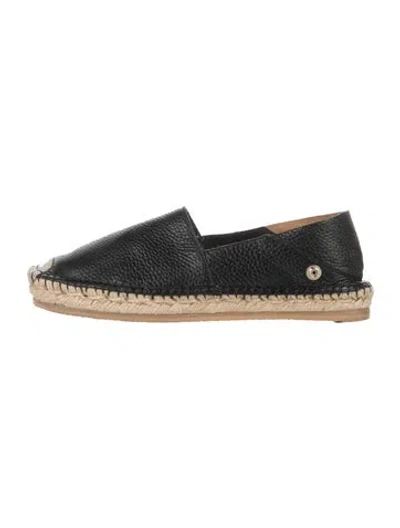 Pre-owned Valentino Garavani Rockstud Accents Leather Espadrilles In Black