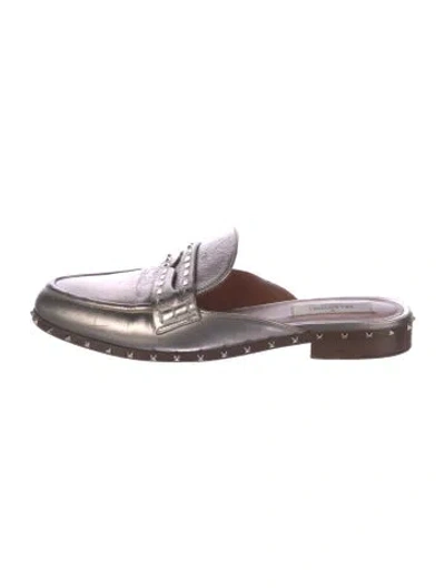 Pre-owned Valentino Garavani Rockstud Accents Leather Mules In Brown