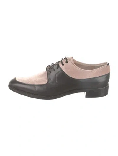 Pre-owned Valentino Garavani Rockstud Accents Leather Oxfords In Black