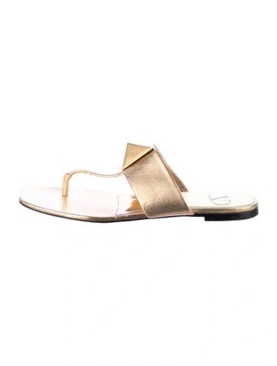 Pre-owned Valentino Garavani Rockstud Accents Leather Slides