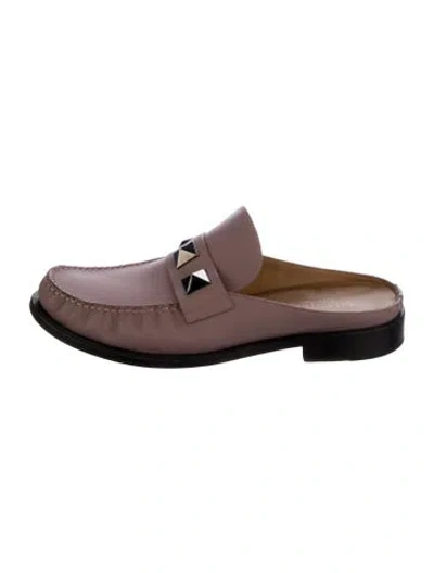 Pre-owned Valentino Garavani Rockstud Accents Leather Slippers In Pink