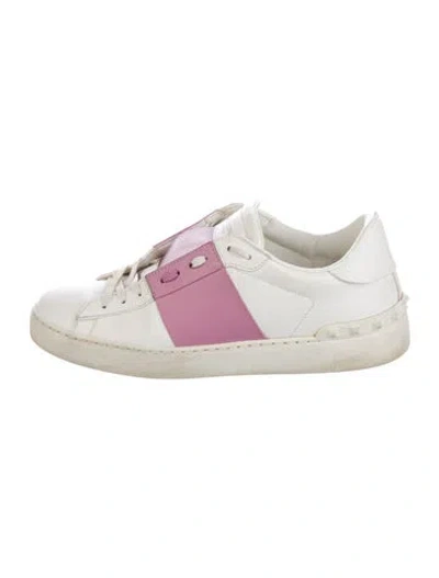 Pre-owned Valentino Garavani Rockstud Accents Leather Sneakers In Multi