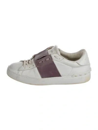 Pre-owned Valentino Garavani Rockstud Accents Leather Sneakers In Multi