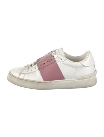 Pre-owned Valentino Garavani Rockstud Accents Leather Sneakers In Multi