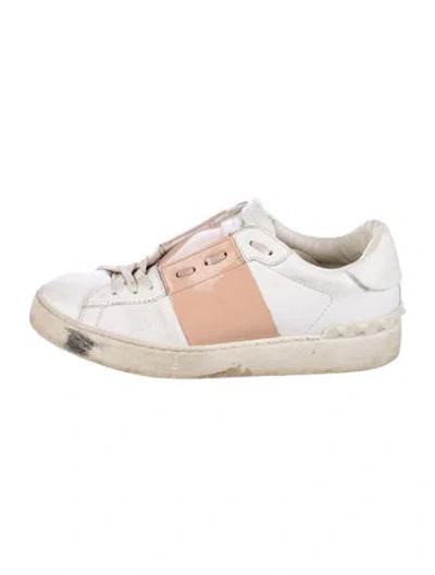 Pre-owned Valentino Garavani Rockstud Accents Leather Sneakers In Multi
