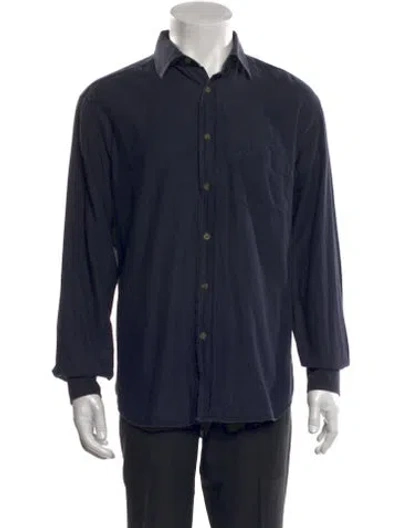 Pre-owned Valentino Rockstud Accents Long Sleeve Shirt In Blue