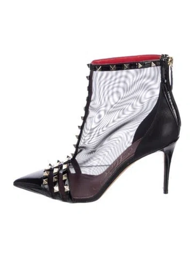 Pre-owned Valentino Garavani Rockstud Accents Mesh Boots In Multi