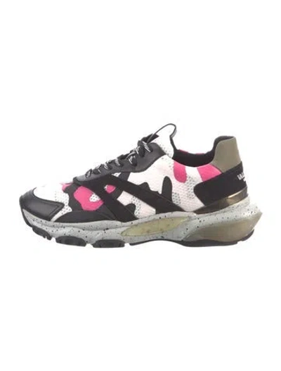 Pre-owned Valentino Garavani Rockstud Accents Mesh Sneakers In Pink