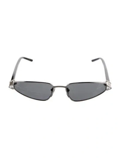 Pre-owned Valentino Rockstud Accents Narrow Sunglasses In Black