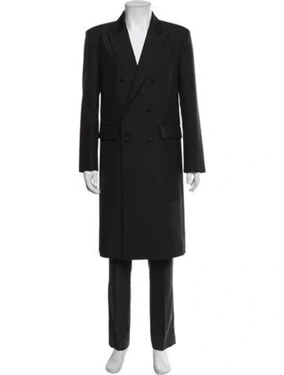 Pre-owned Valentino Rockstud Accents Overcoat In Black