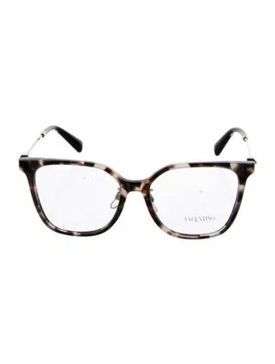Pre-owned Valentino Garavani Rockstud Accents Oversize Eyeglasses In Black