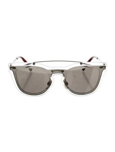 Pre-owned Valentino Rockstud Accents Oversize Sunglasses In Gold