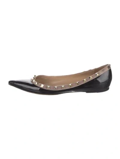 Pre-owned Valentino Garavani Rockstud Accents Patent Leather Flats In Multi