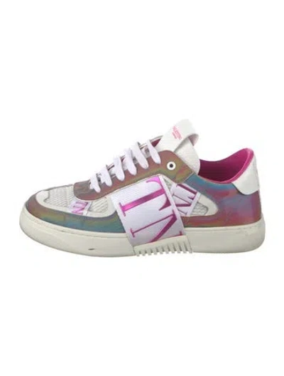 Pre-owned Valentino Garavani Rockstud Accents Printed Sneakers In Pink