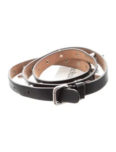 Pre-owned Valentino Garavani Rockstud Accents Skinny Belt In Black