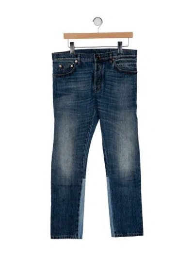 Pre-owned Valentino Rockstud Accents Slim Fit Jeans In Blue