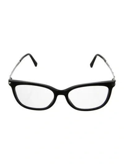 Pre-owned Valentino Garavani Rockstud Accents Square Eyeglasses In Black