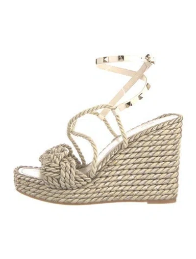 Pre-owned Valentino Garavani Rockstud Accents Studded Accents Espadrilles