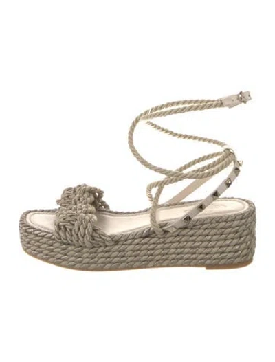 Pre-owned Valentino Garavani Rockstud Accents Studded Accents Espadrilles