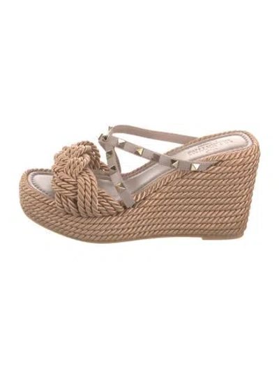 Pre-owned Valentino Garavani Rockstud Accents Studded Accents Espadrilles In Purple