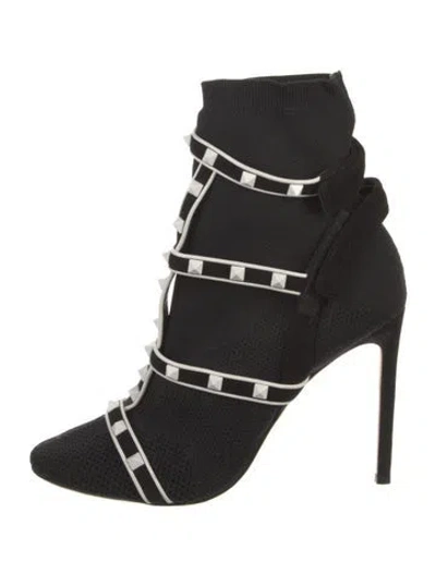 Pre-owned Valentino Garavani Rockstud Accents Studded Accents Sock Boots In Black
