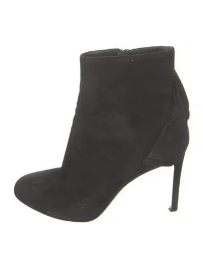 Pre-owned Valentino Garavani Rockstud Accents Suede Boots In Black