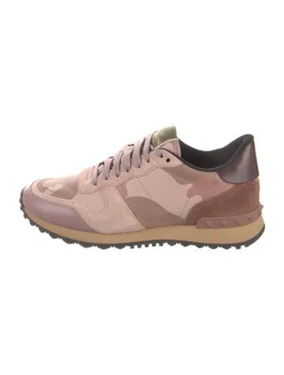 Pre-owned Valentino Garavani Rockstud Accents Suede Sneakers In Multi