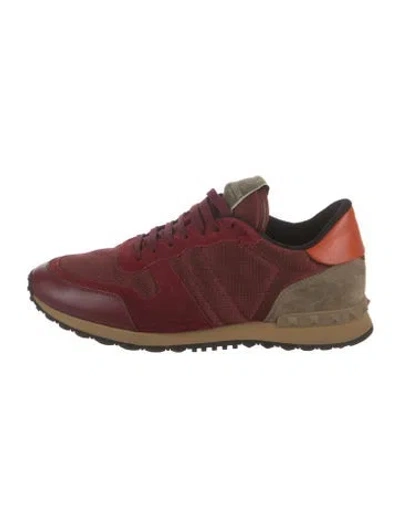 Pre-owned Valentino Garavani Rockstud Accents Suede Sneakers In Multi