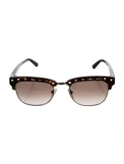 Pre-owned Valentino Rockstud Accents Wayfarer Sunglasses In Black