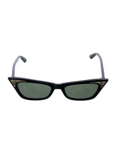 Pre-owned Valentino Rockstud Accents Wayfarer Sunglasses In Black