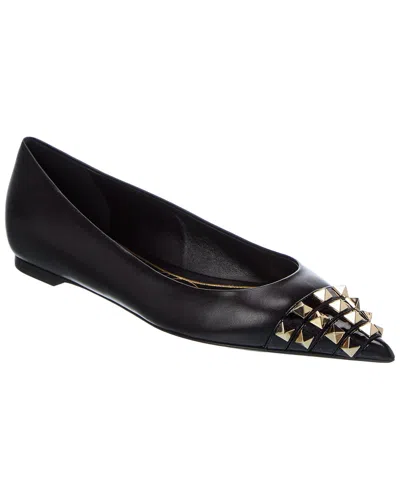 Valentino Garavani Valentino Rockstud Alcove Leather Ballerina Flat In Black