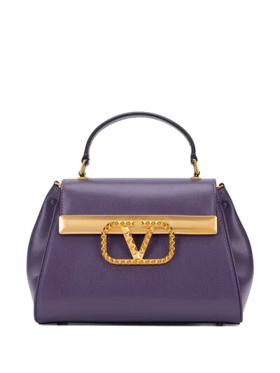 Valentino Garavani Rockstud Alcove Satchel Bag In Purple