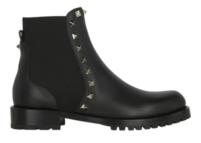 Pre-owned Valentino Garavani Rockstud Ankle Boots (women's) Sneakers In Black