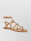 Valentino Rockstud Ankle Strap Flat Sole Sandals