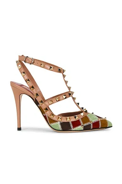 Valentino Garavani Rockstud Ankle Strap Pump In Multi