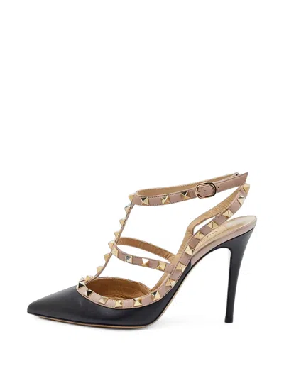 Pre-owned Valentino Garavani Rockstud Ankle Strap Pumps In Black