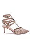 Valentino Rockstud 65 Embellished Leather Pumps In Pink