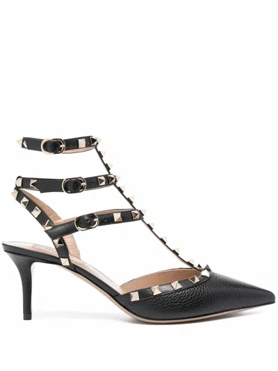 Valentino Garavani Valentino Rockstud Ankle Strap Pumps T.65 For Women In Black