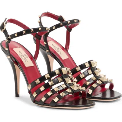 Valentino Garavani Valentino Rockstud Ankle Strap Sandal In Black
