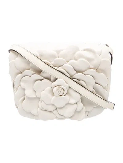 Pre-owned Valentino Garavani Rockstud Atelier 03 Rose Edition Shoulder Bag Small In White