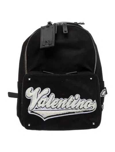 Pre-owned Valentino Garavani Rockstud Backpack In Black