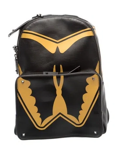 Pre-owned Valentino Garavani Rockstud Backpack In Black